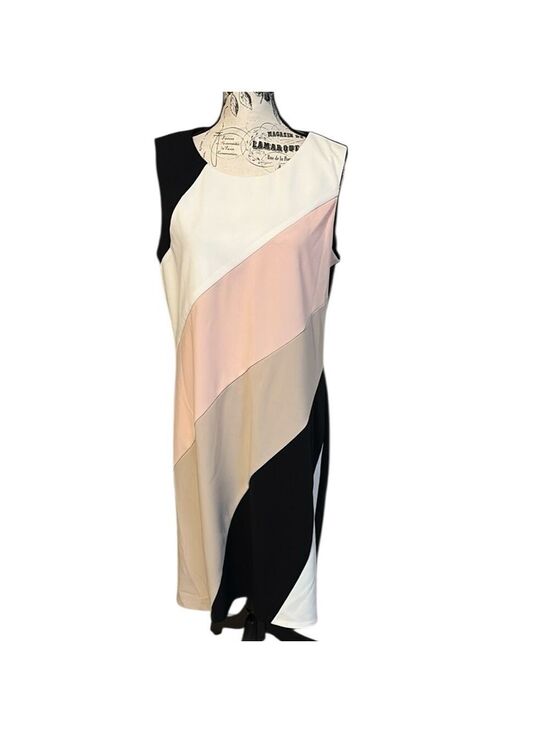 Glamour Dresses & Skirts - Glamour Asymmetrical Sheath Dress Black & Pink Multi Size 16 New